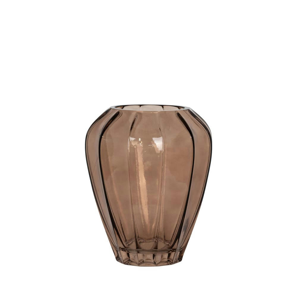 ATENAS - Vase en verre H29cm marron