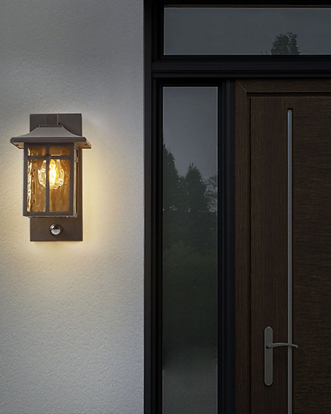 Lampe murale pour l'extérieur TEVIOT Avec détecteur de mouvement Noir