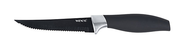 Couteau à steak noir en acier inoxydable Otis vendu par 4 pièces