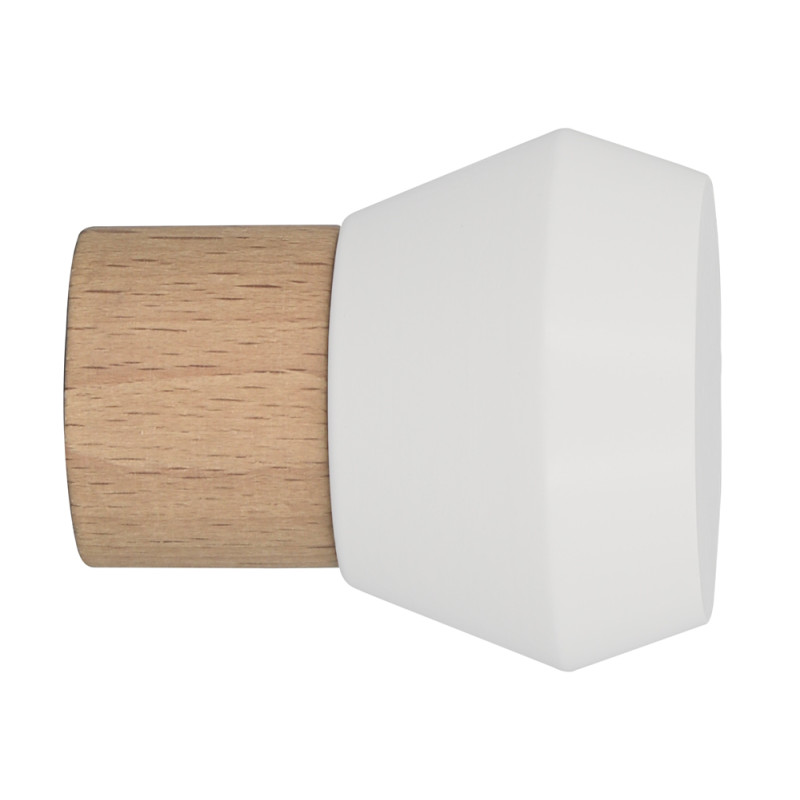 Embout de fermeture pour tringle en bois Evase naturel et blanc laqué Ø 28 mm MOBOIS