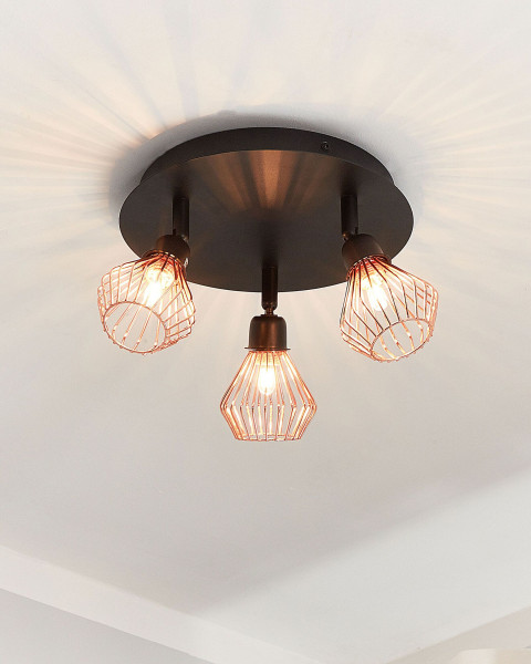 Lampa sufitowa regulowana miedziana