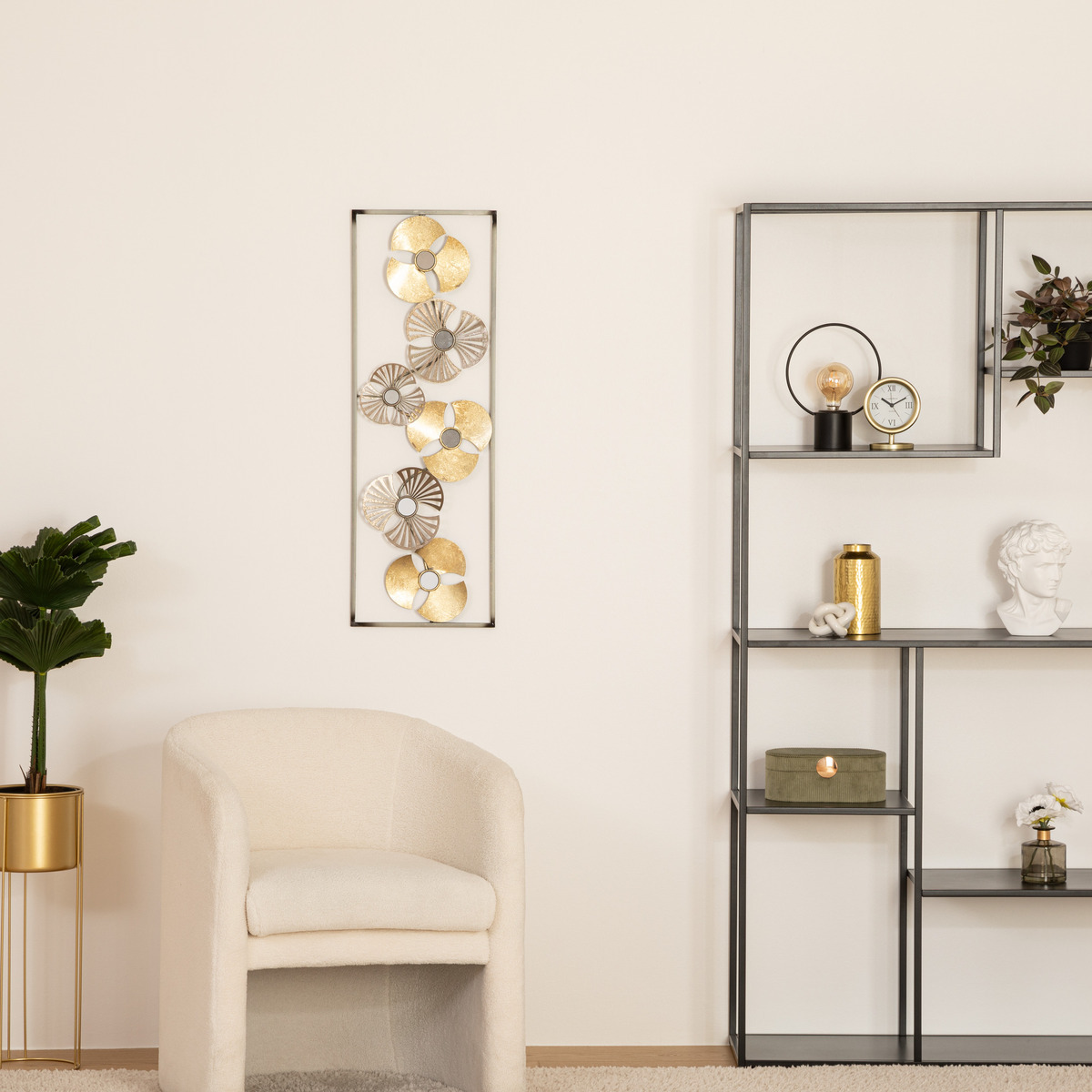 Wall decoration"Iria" Silver, 25x61 cm