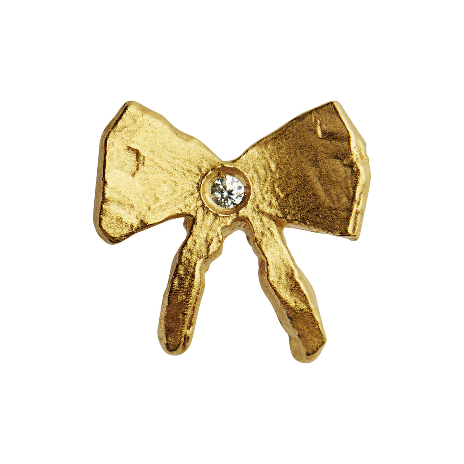 Petit Bow Earring with Stone Single, gold