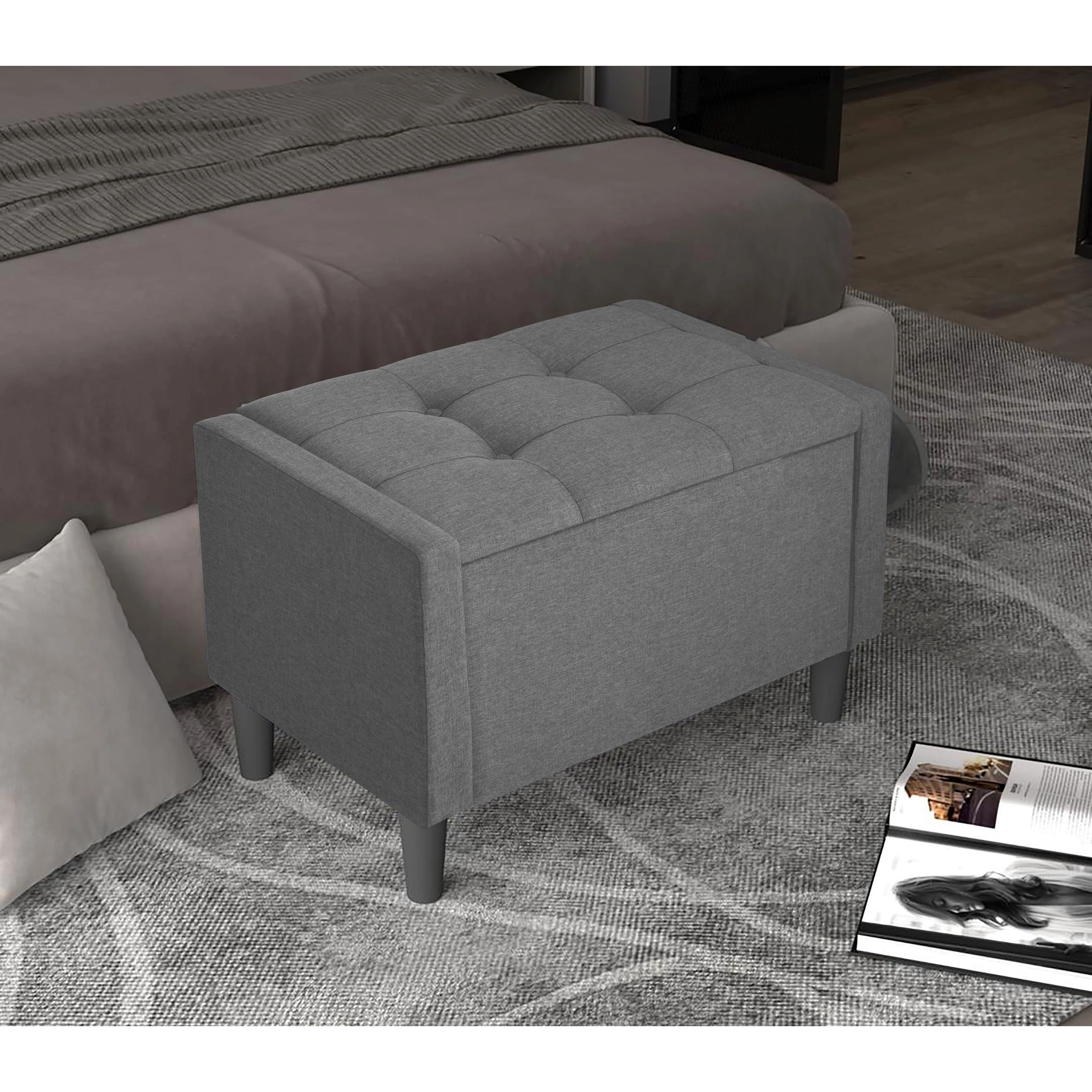 Braylen Upholstered Flip Top Storage Bench