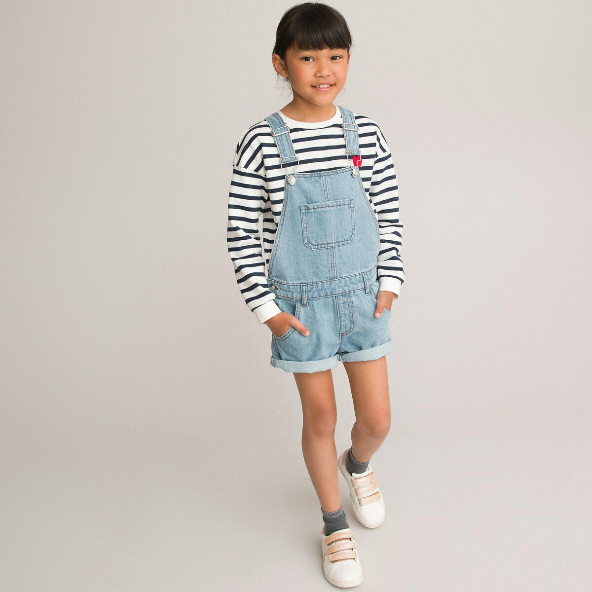 Salopette courte en jean