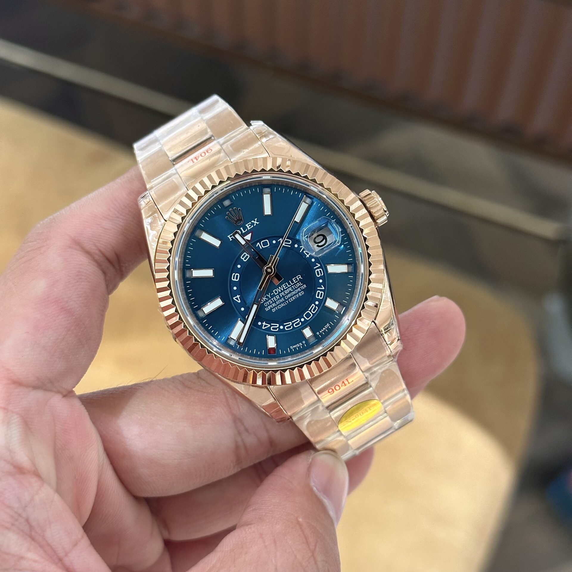 Rolex Sky-Dweller 336935 RG Plated Blue Dial 42mm Oyster NBF Replica