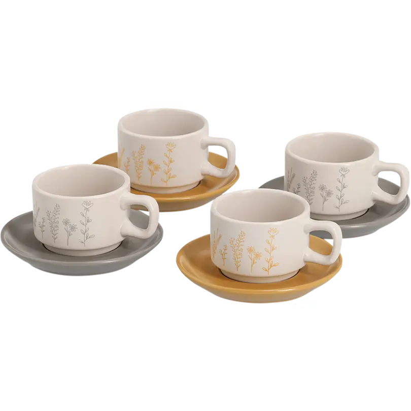 Espressotasse mit Untertasse 8-teilig Flowers