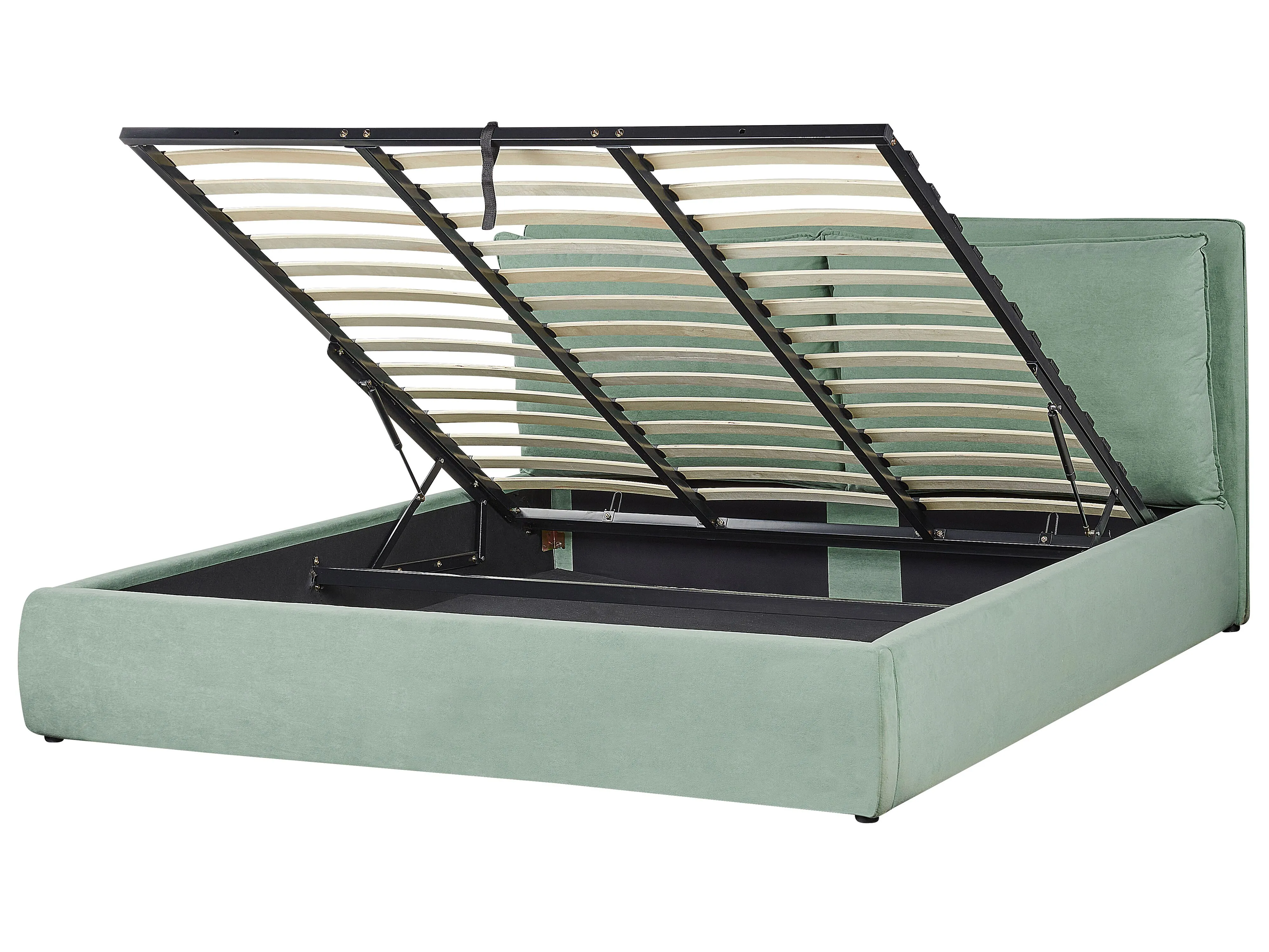 Ottoman Bed Velvet BAJONNA 180 x 200 cm (EU Super King) Mint Green