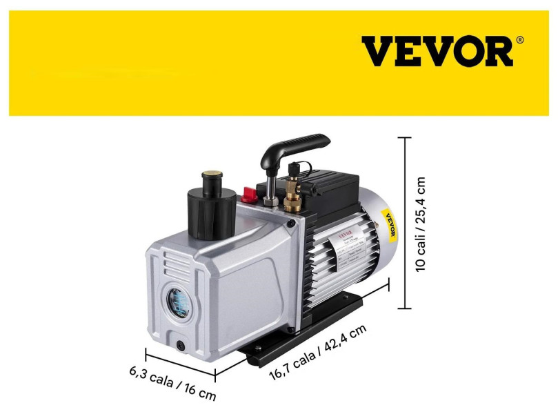 Pompa próżniowa 1-stopniowa 12CFM 340L/min 6,35mm - serwis klimatyzacji