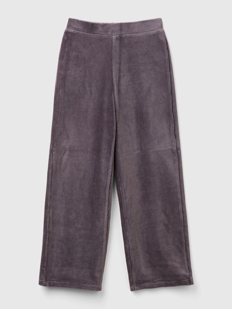 Wide chenille trousers