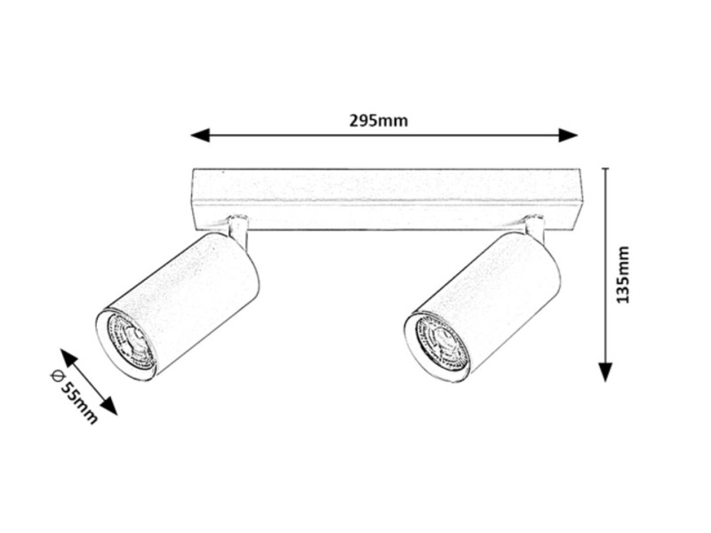 Spot listwa czarny Solo 2xGU10x10W wym:13,5x29,5x5,5cm IP20 Rabalux