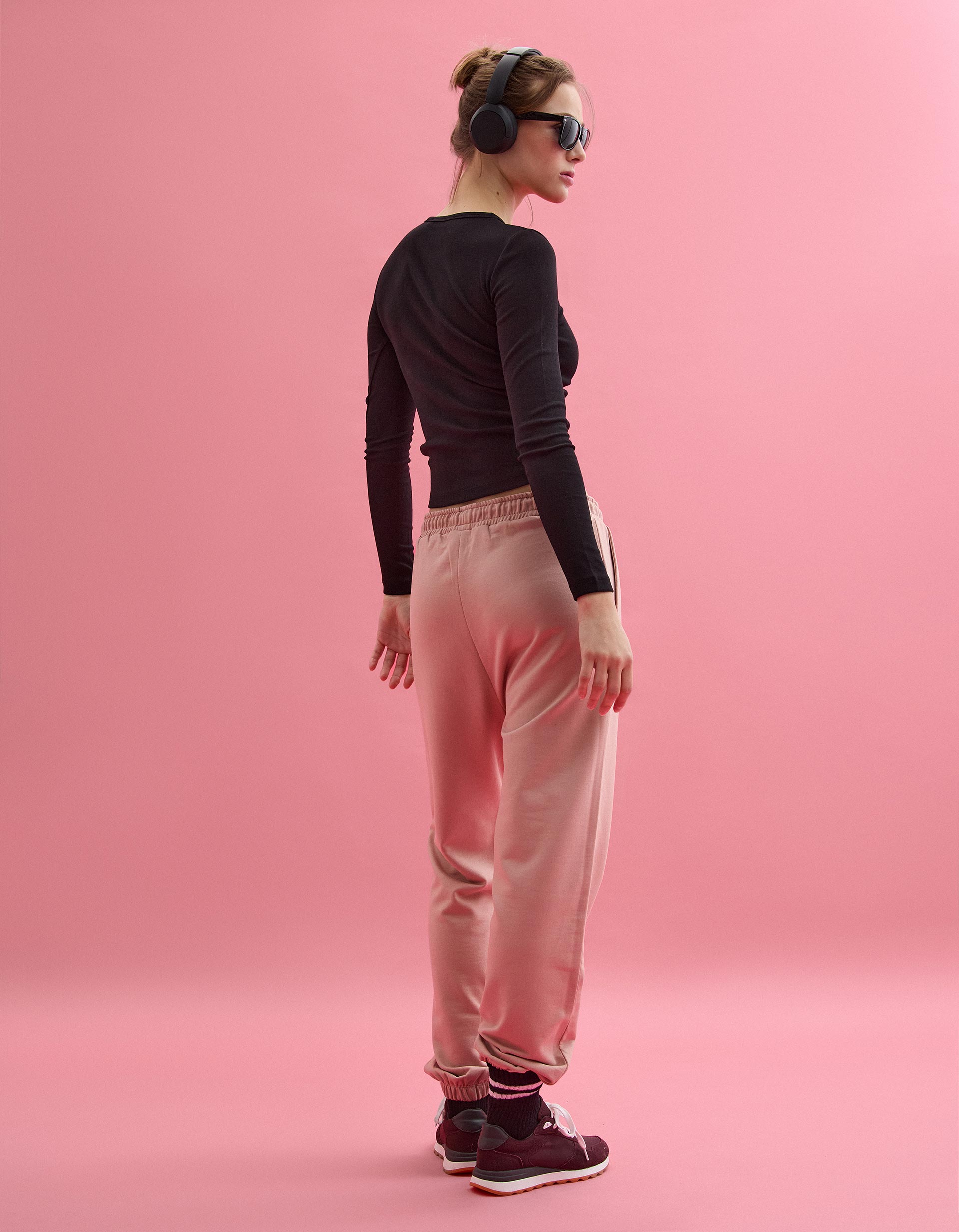 Calças Joggers, Mulher, Rosa Claro