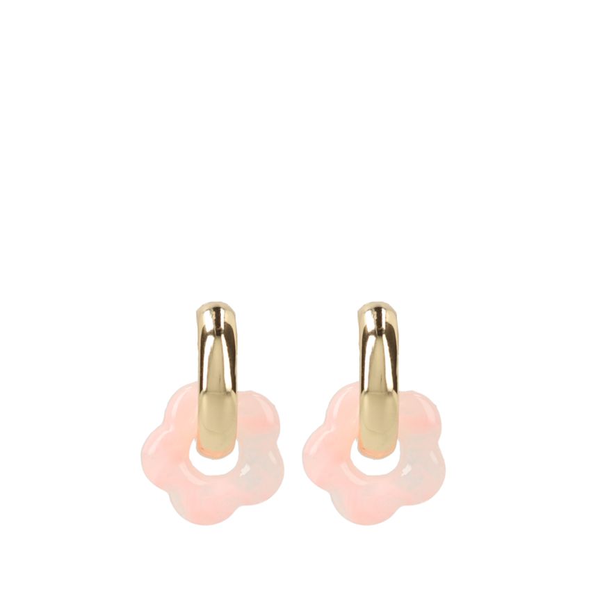 Manfield Roze bloemen oorbellen