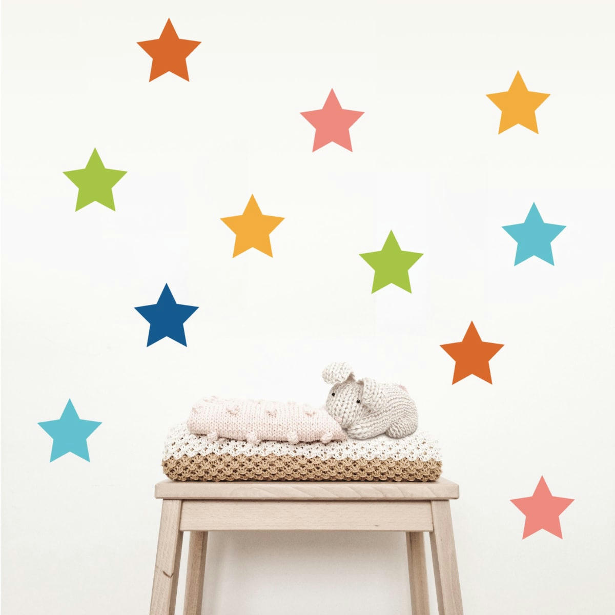 STARS1 - Stickers mureaux en vinyle étoiles multicolor