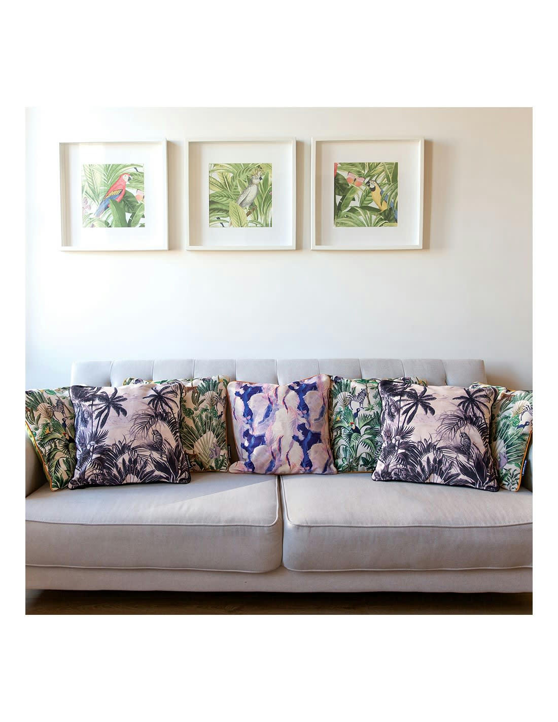 COUSSIN DÉCO - FEATHER - Coussin garni en velours imprimé 45x45