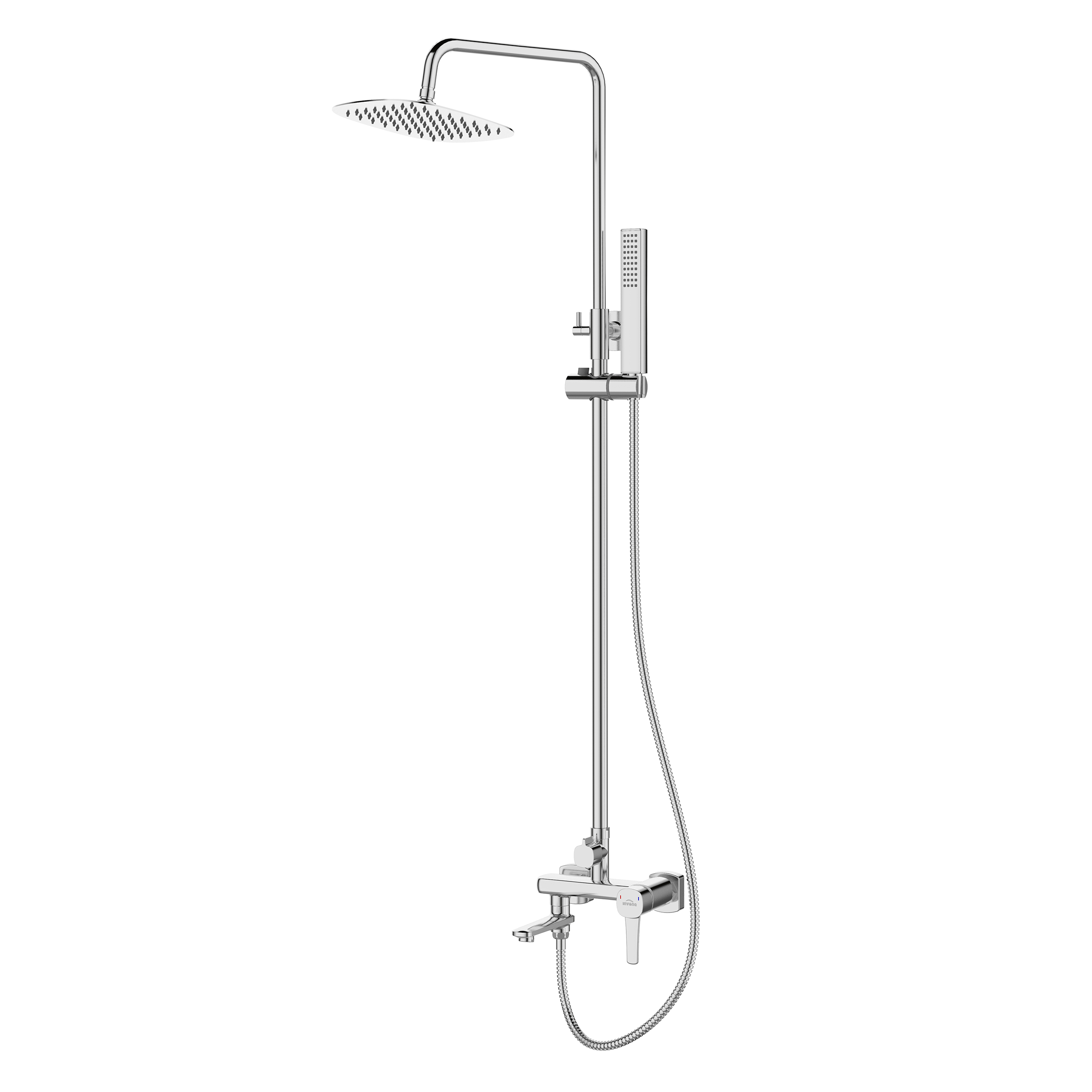 Zestaw prysznicowy z baterią Invena Glamour chrom