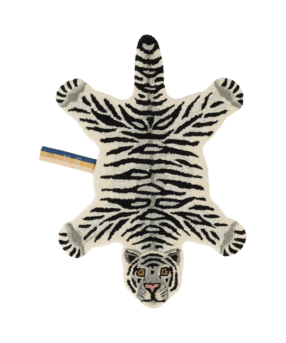 Doing Goods Snowy Tijger Vloerkleed - Klein 93 x 63 x 2 cm - 100% wol