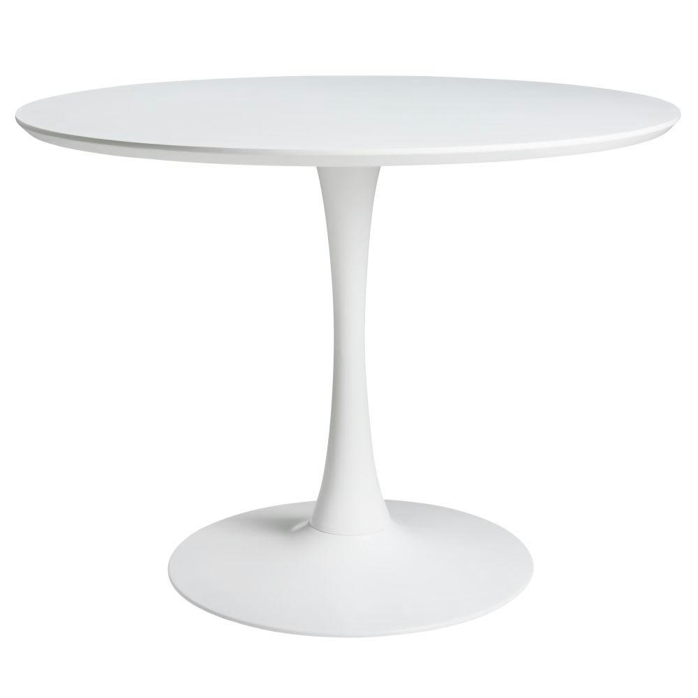 Circle - Table à manger ronde blanche 4/5 personnes D100