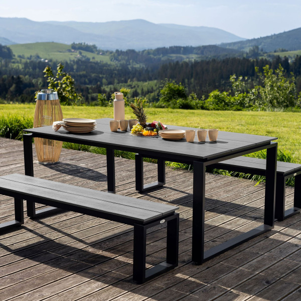 Zestaw 2 ławek ogrodowych aluminiowych 160 cm Pisa szare