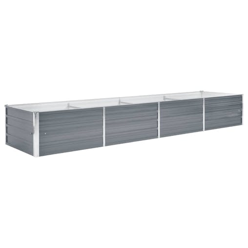 NNEVL Garden Raised Bed Galvanised Steel 320x80x45 cm Grey