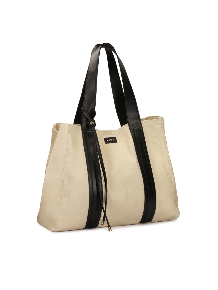 XXL bag in beige fabric