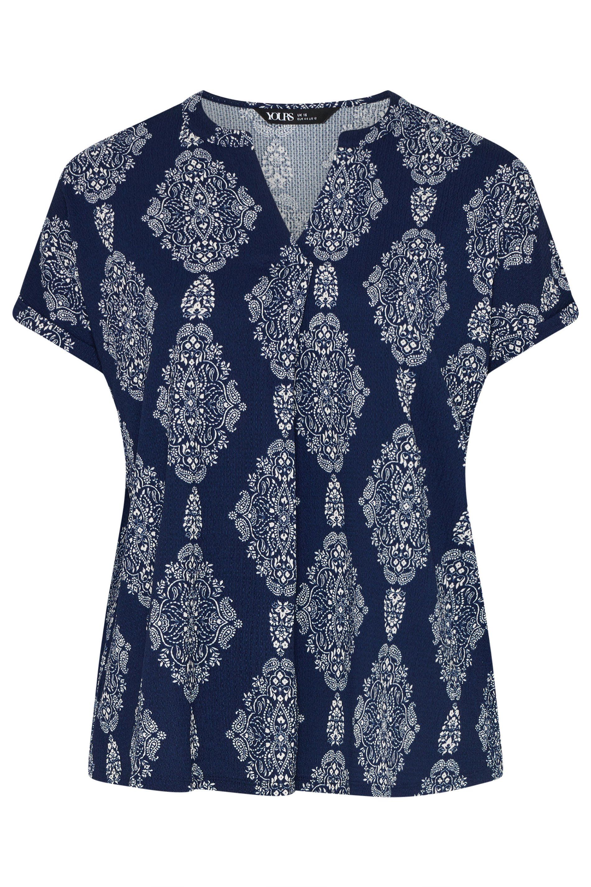 Yours Paisley Print Pleat Front Top