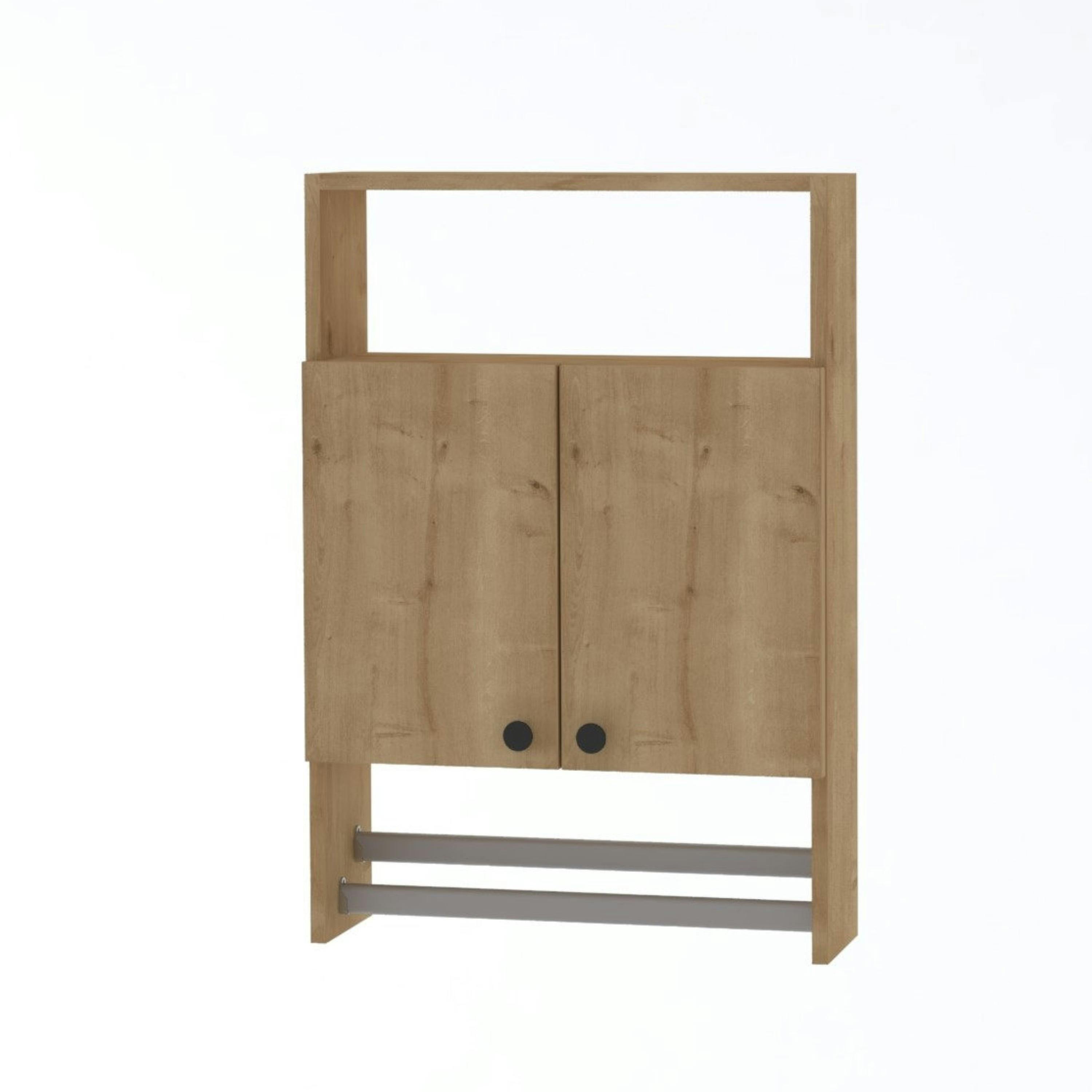 Armoire de toilette effet bois clair 1 porte-serviettes MARFA