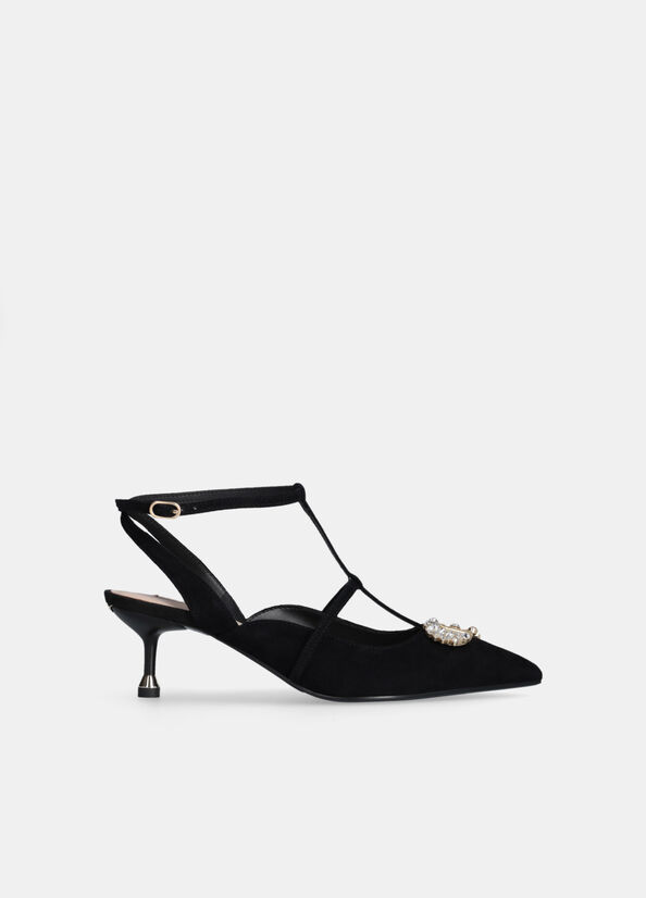 Sling back con logo gioiello