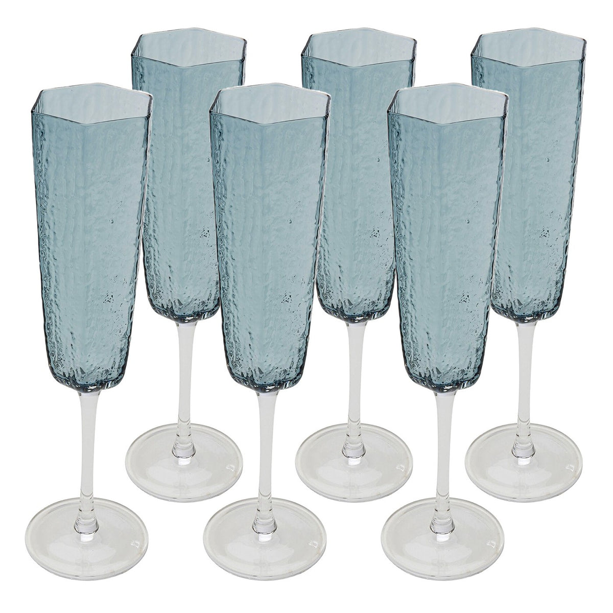 Kare Design Champagneglazen Cascata blauw (6/Set)