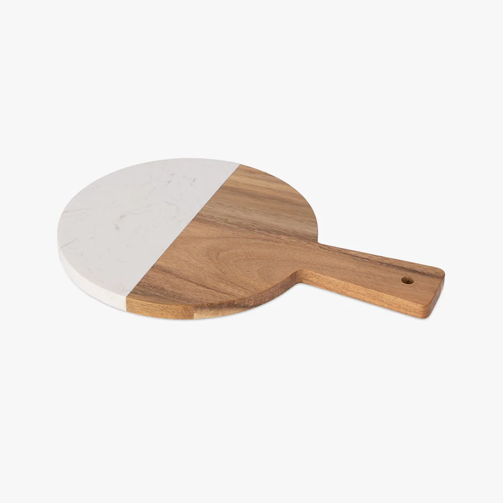 Tábua Redonda de Madeira e Pedra NEPAL