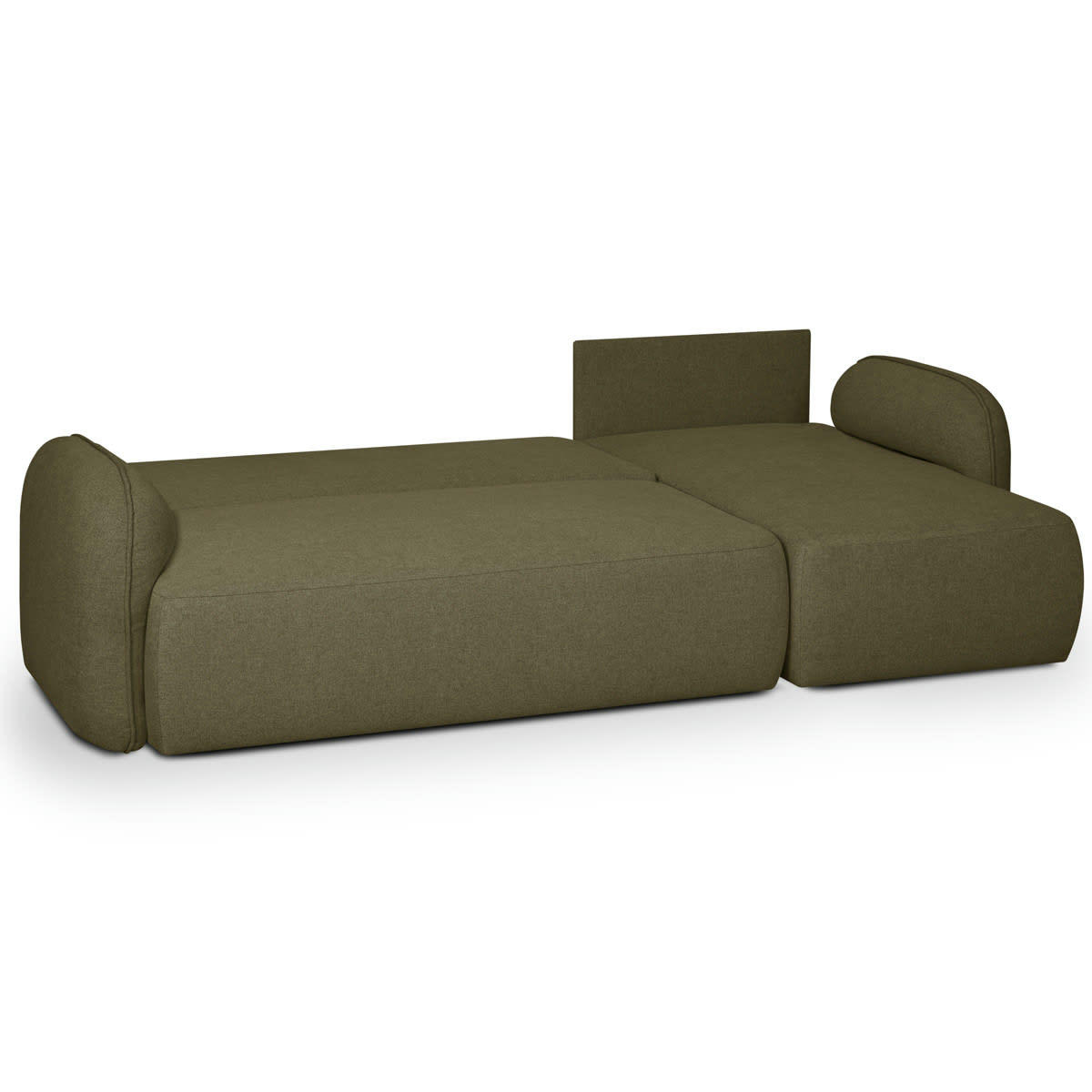 COZY - Canapé d'angle réversible convertible 5 places +coffre, vert olive