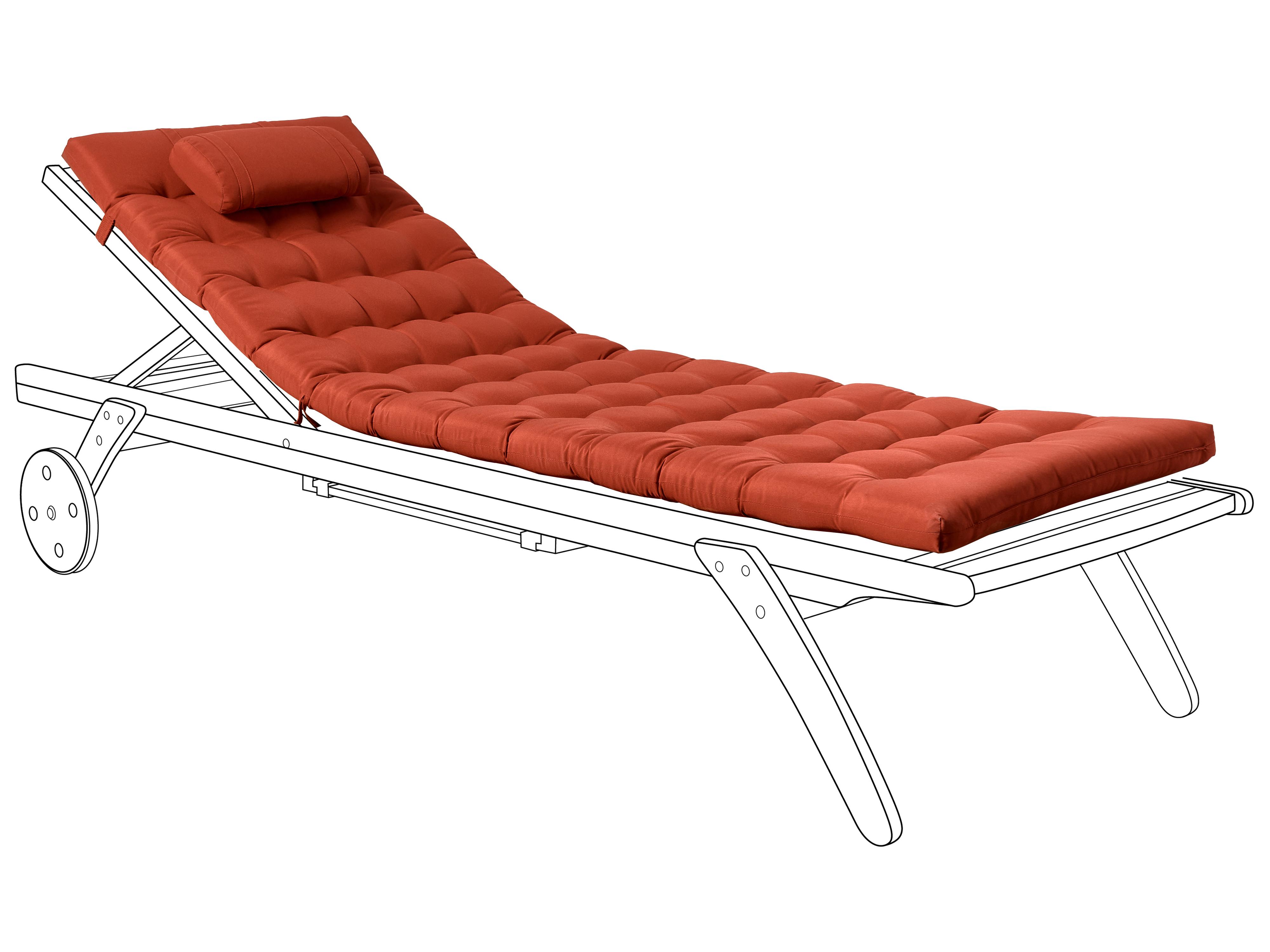 Sun Lounger Pad Cushion CESANA PREMIUM 192 x 56 cm Red