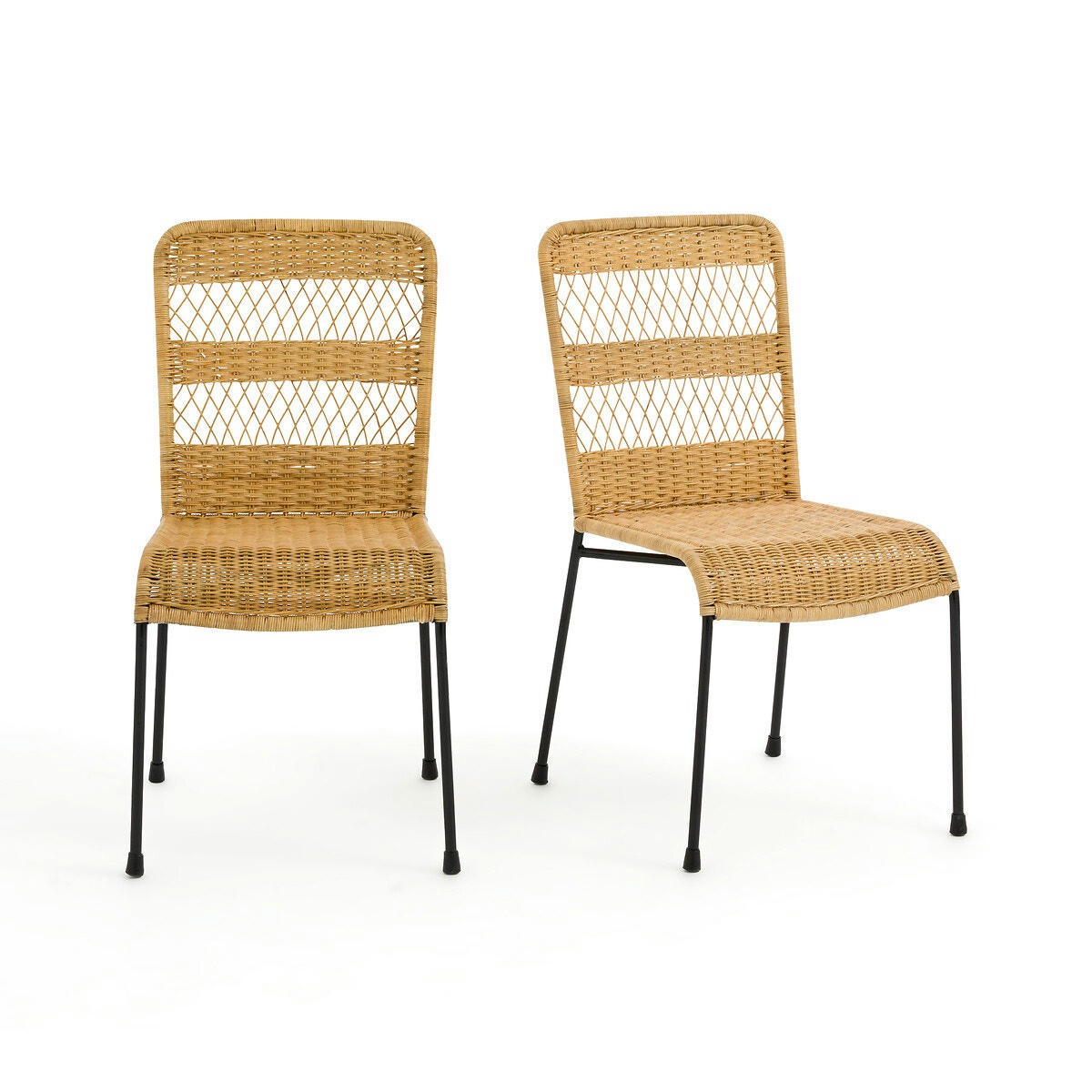 Lot de 2 chaises rotin tressé, Melawi