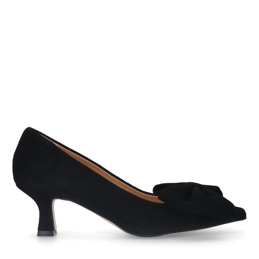 Manfield Zwarte leren pumps