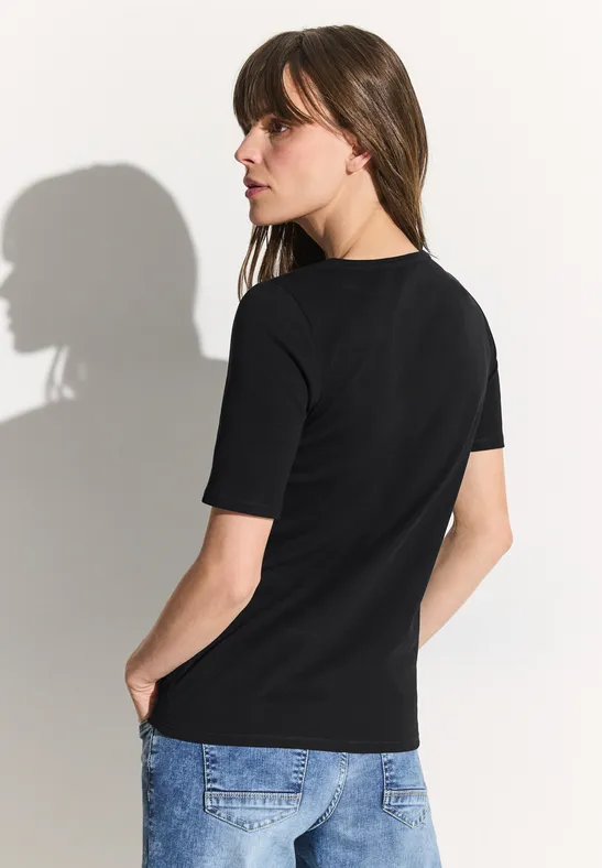 Basic T-Shirt mit Rundhals in Unifarbe