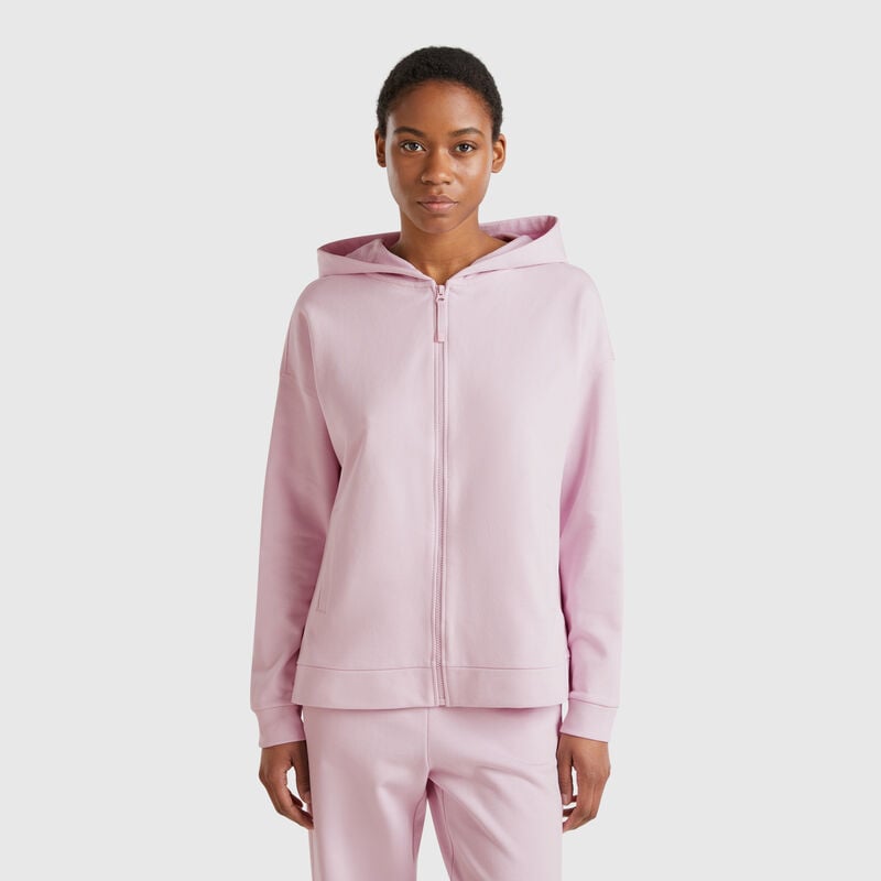 100% cotton sweatshirt with zip and hood