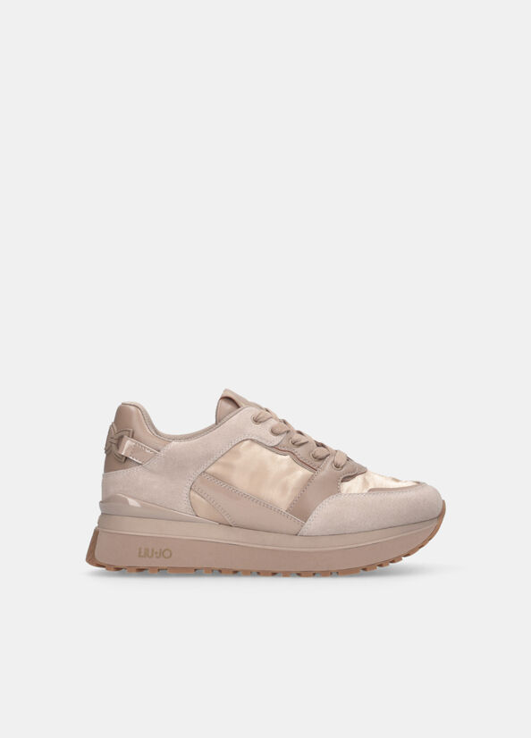 Sneakers platform in pelle