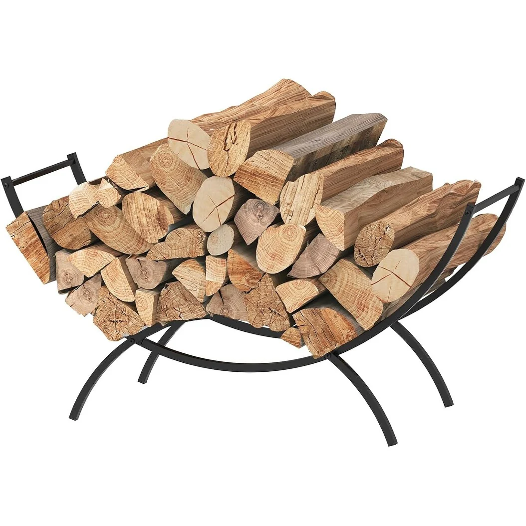37inch Firewood Rack Indoor Outdoor Stable Log Holder and Fireplace Decor