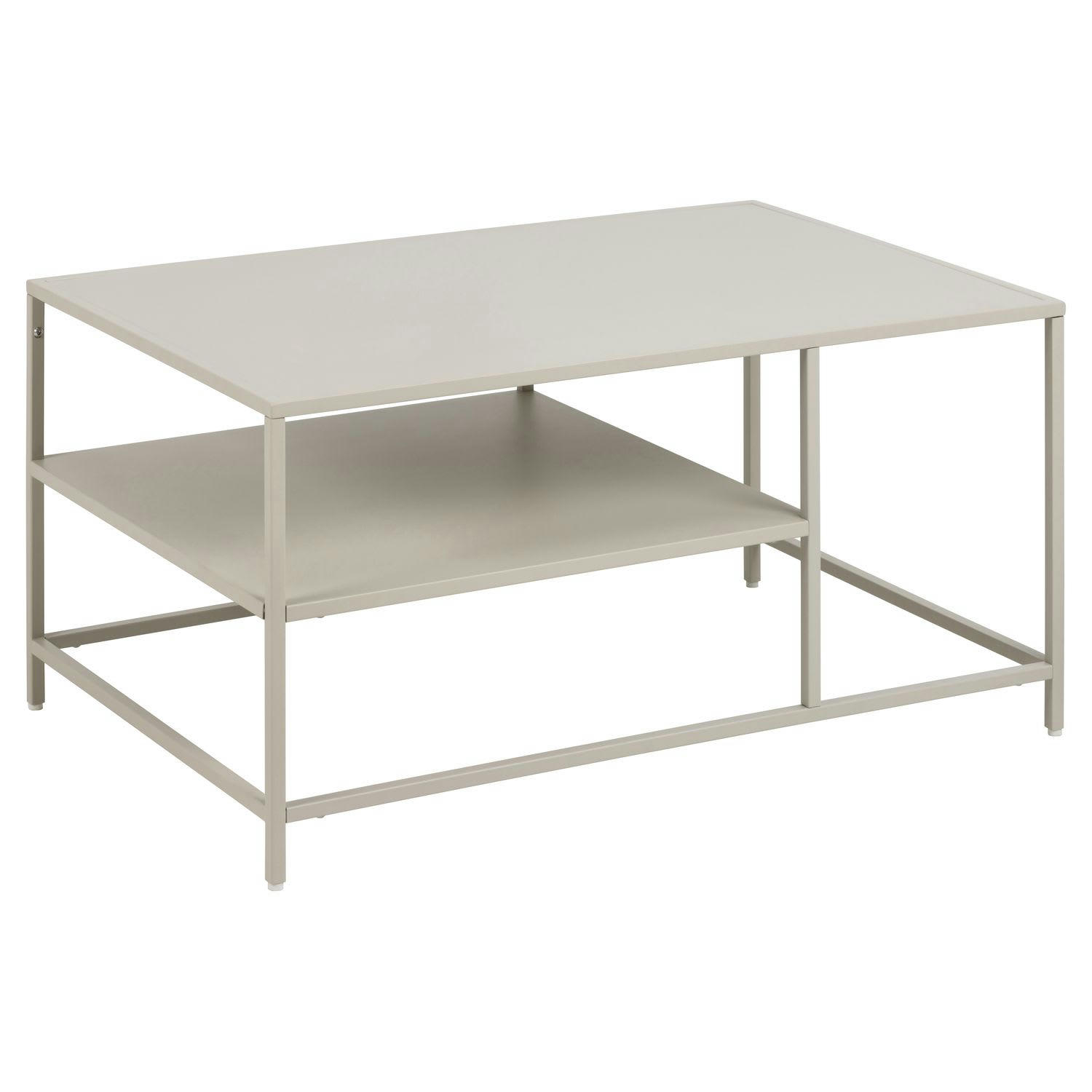 JOY - Table basse en métal avec 1 étagère taupe