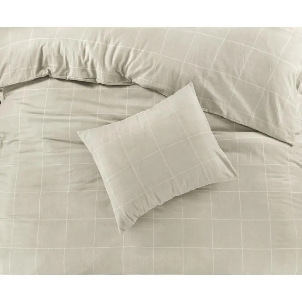 Papillon dekbedovertrek Brienz flanel - 200x200/220cm - Taupe