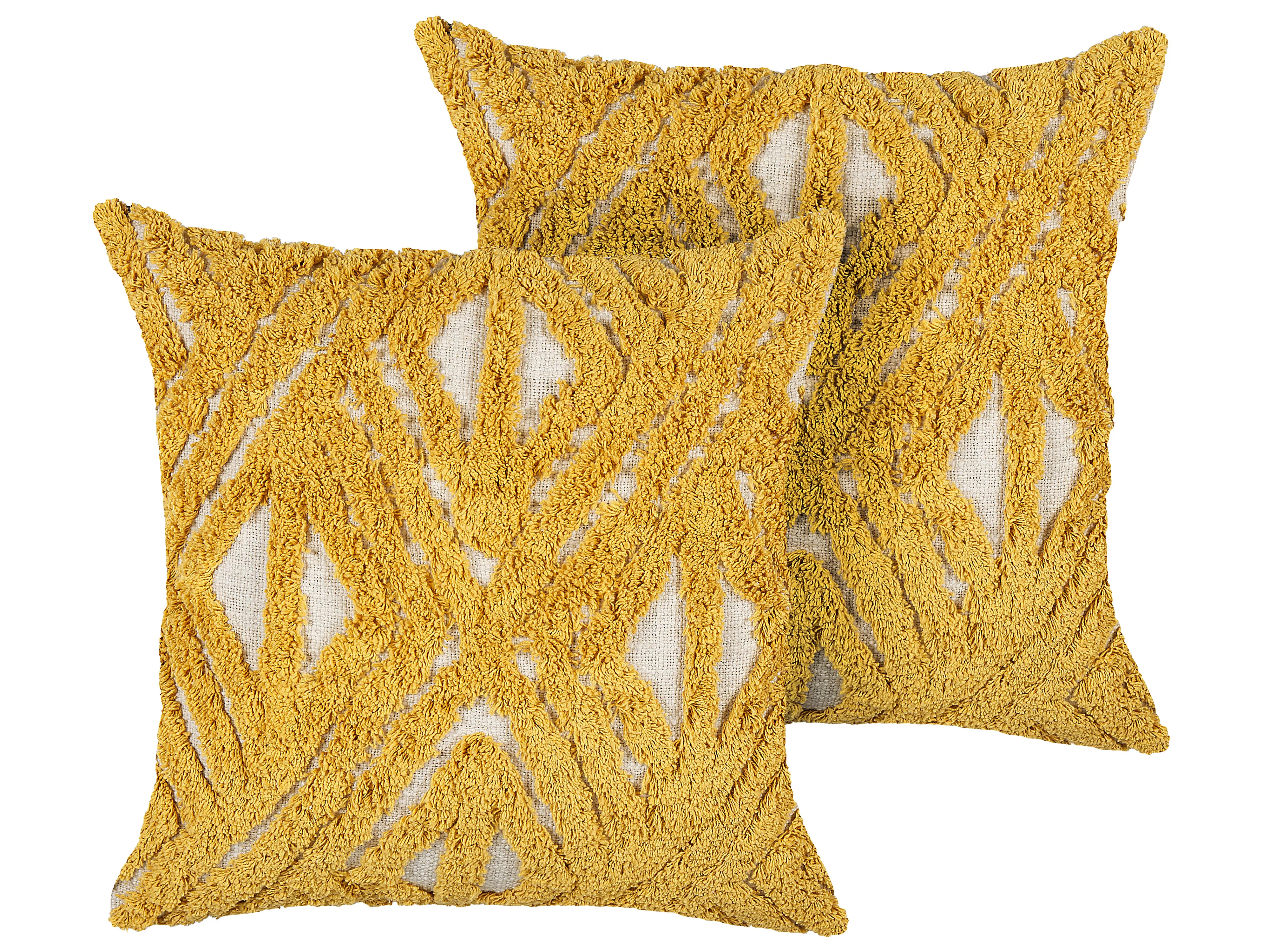 Throw Cushion ALCEA Cotton 45 x 45 cm Yellow Geometric Pattern