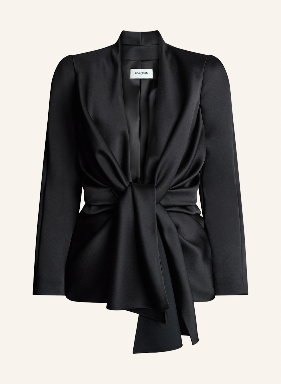 BALMAIN Gebundene Jacke aus Satin-Crêpe