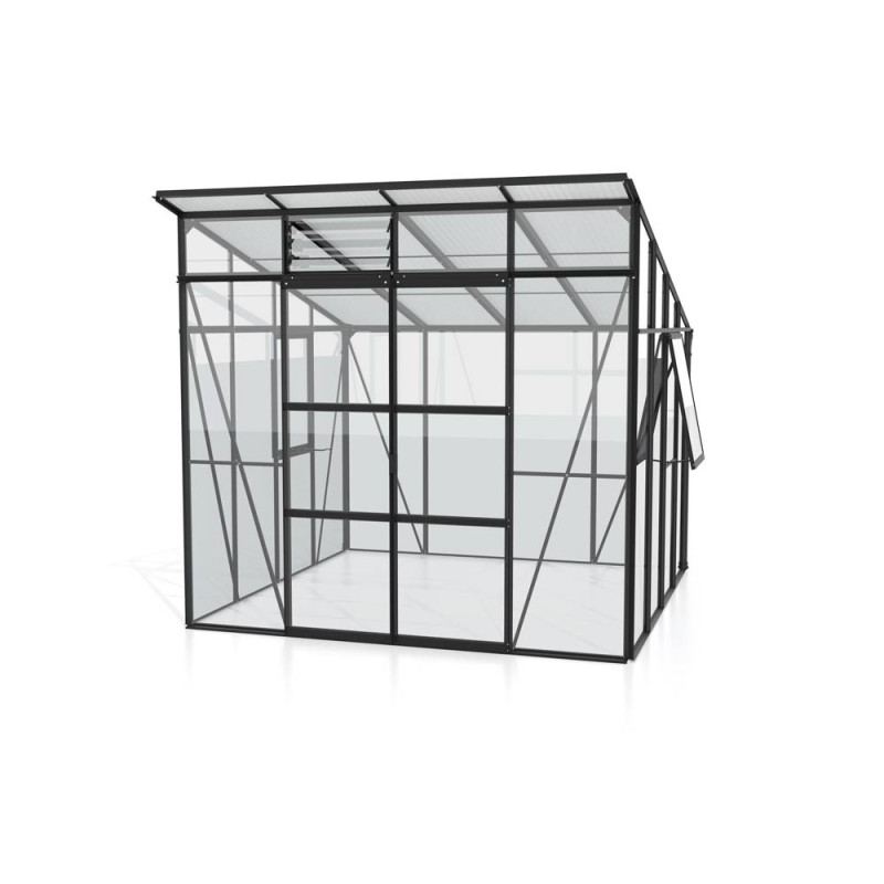 Serre en verre Freya noire 7,6 m² VITAVIA
