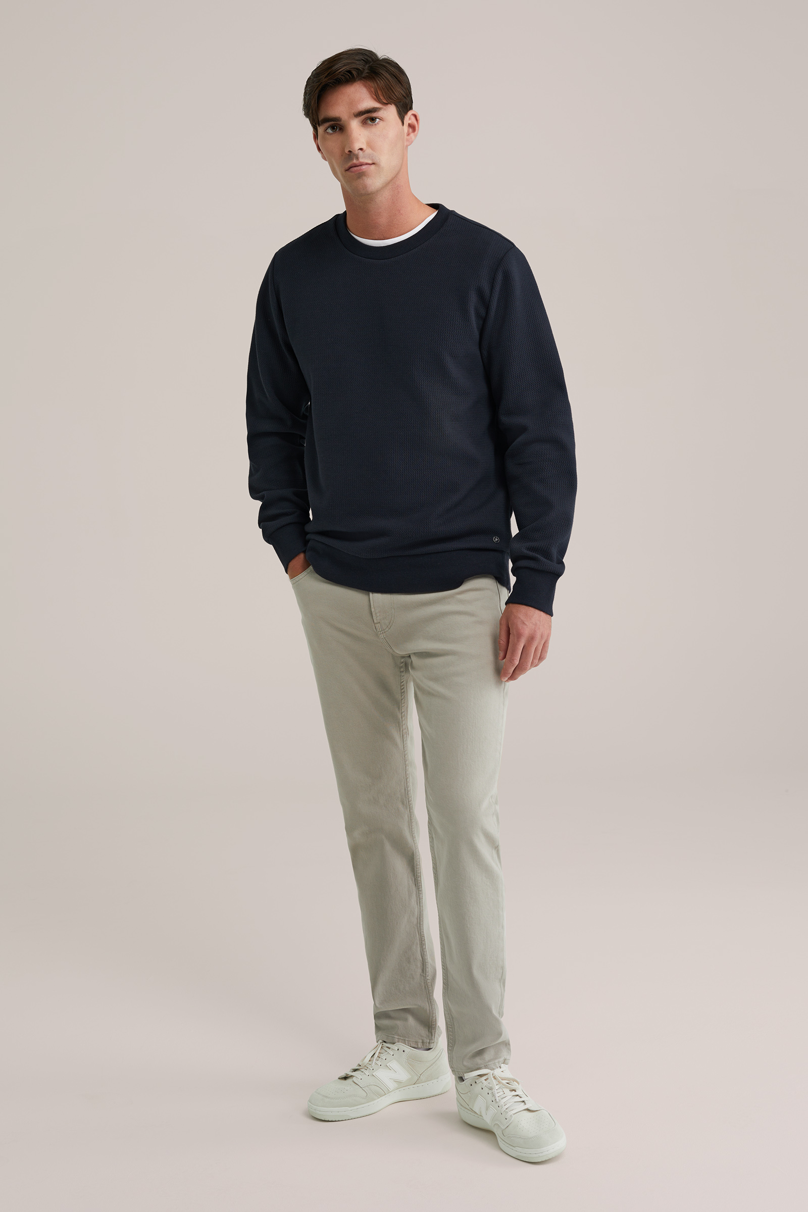 Heren Regular fit sweater met antibacteri毛le finish