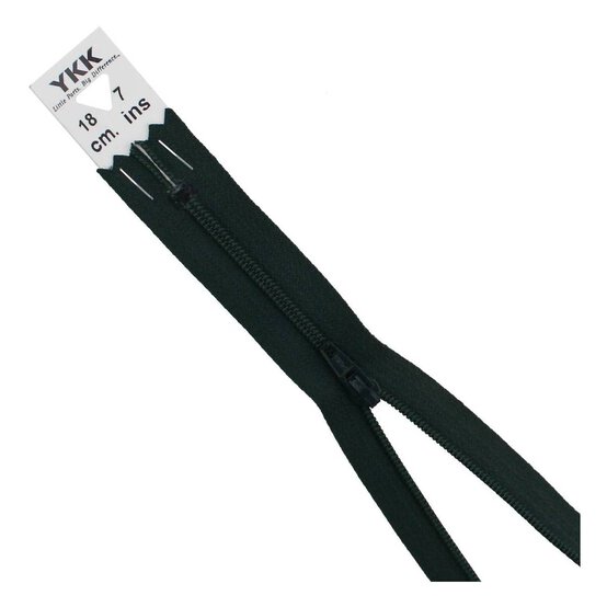 YKK Bottle Green Dress and Skirt Zip 18cm