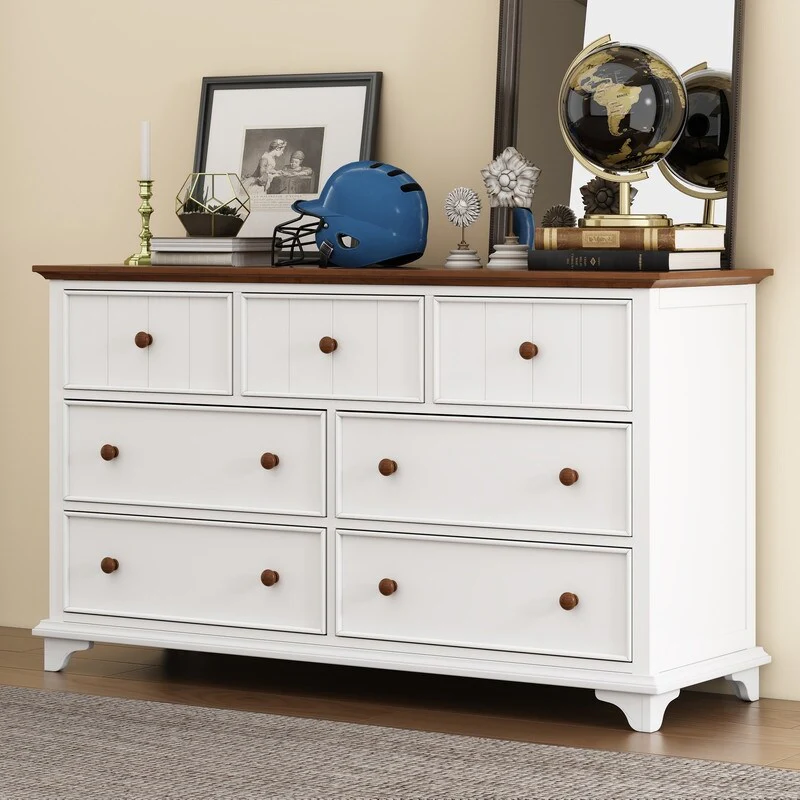 Wooden 7 Drawer Dresser for Kids' Bedroom