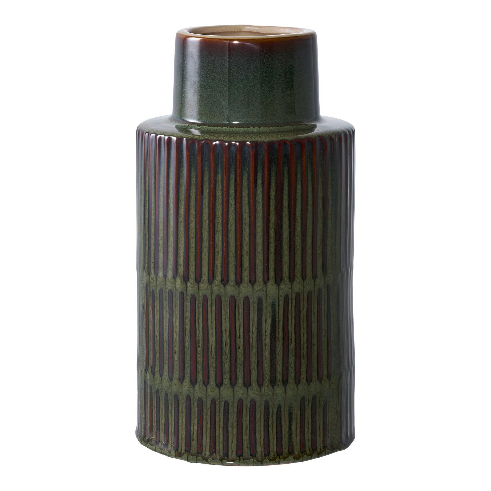Vase vintage marron et vert