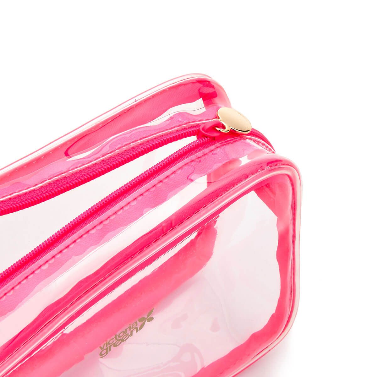 Victoria Green Small Clear Beauty Kit Case - Pink