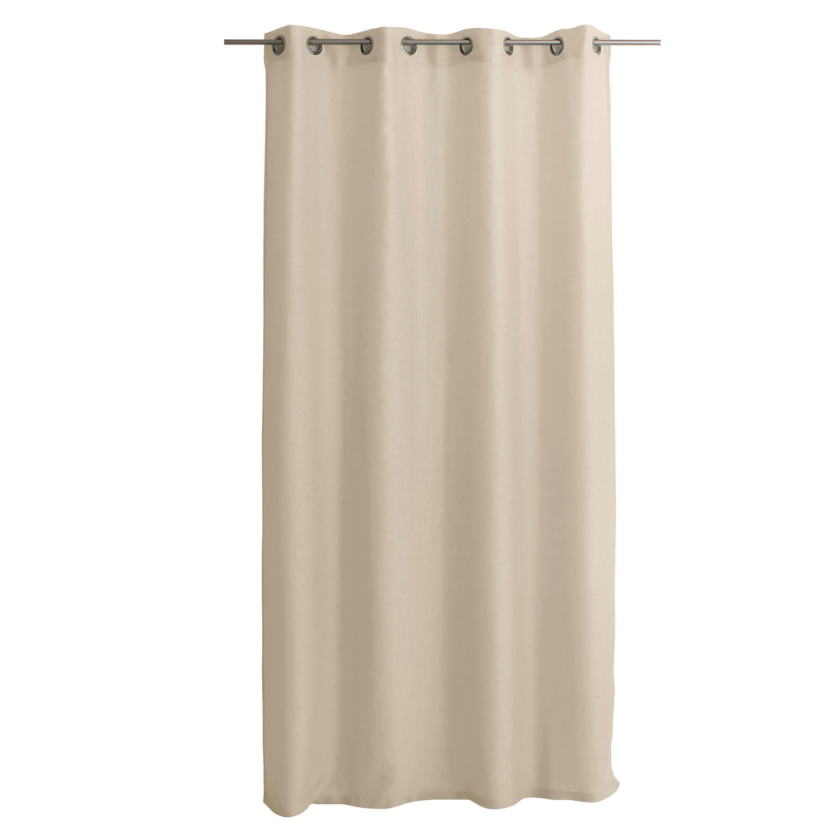 - Voilage uni ajouré à œillets polyester beige 140x240 cm
