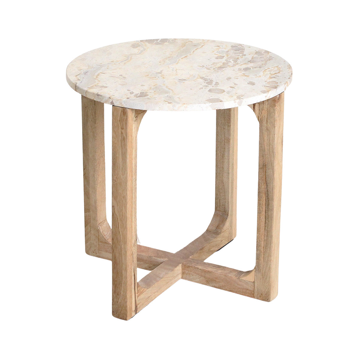 Marmeren bijzettafel Créme - 50x50x50 cm - 50x50x50 cm